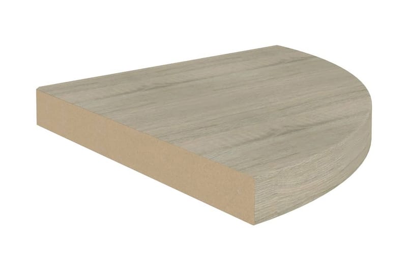 svævehylder til hjørne 4 stk. 35x35x3,8 cm MDF egetræsfarve - Brun - Opbevaring - Hylder & Reoler - Væghylde & vægreol