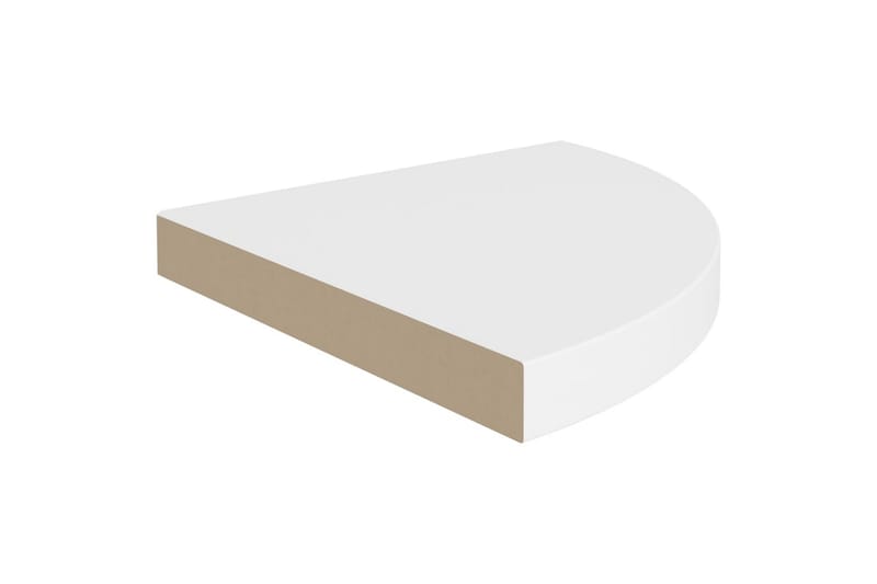 svævehylder til hjørne 4 stk. 35x35x3,8 cm MDF hvid - Hvid - Opbevaring - Hylder & Reoler - Væghylde & vægreol