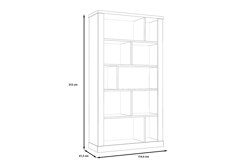 Talebi Opbevaringsreol 41x114 cm - Brun / hvid - Væghylde & vægreol