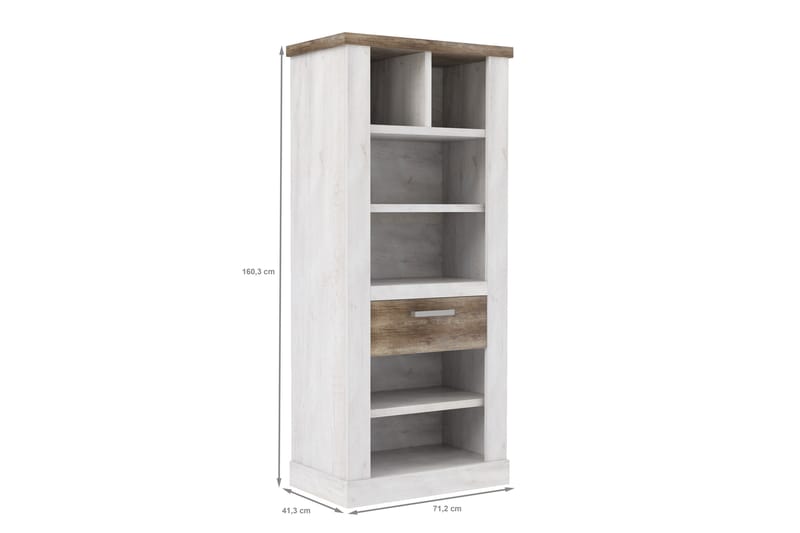Talebi Opbevaringsreol 41x71 cm - Brun / hvid - Opbevaring - Hylder & Reoler - Væghylde & vægreol