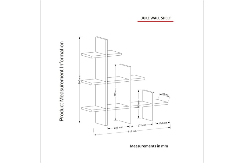 Tera Home bogreol - Valnød - Væghylde & vægreol