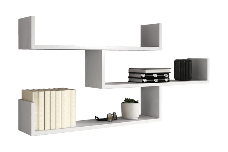 Trio Væghylde 119x18x55 cm, Hvid