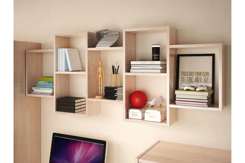 Trio Væghylde 161x18x65 cm - Opbevaring - Hylder & Reoler - Væghylde & vægreol