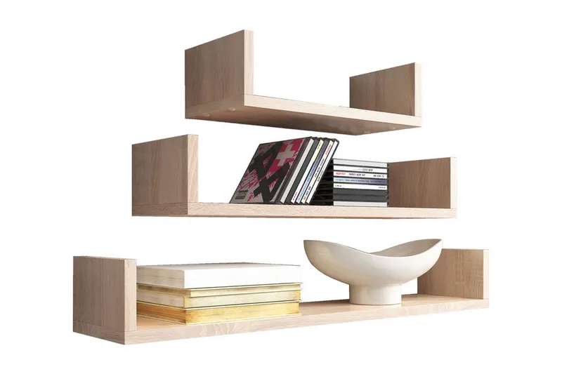 Trio Væghylde, Beige / Grå