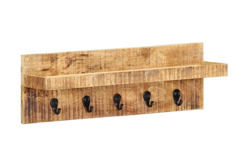 Væghængt Knagerække 60X15X20 cm Massivt Ru Mangotræ - Opbevaring - Hylder & Reoler - Væghylde & vægreol