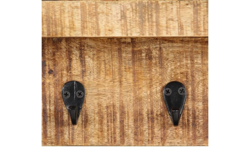 Væghængt Knagerække 60X15X20 cm Massivt Ru Mangotræ - Opbevaring - Hylder & Reoler - Væghylde & vægreol