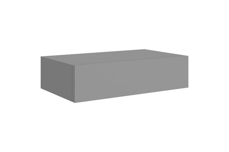 væghængte hylder med skuffe 2 stk. 40x23,5x10 cm MDF grå - Grå - Opbevaring - Hylder & Reoler - Væghylde & vægreol