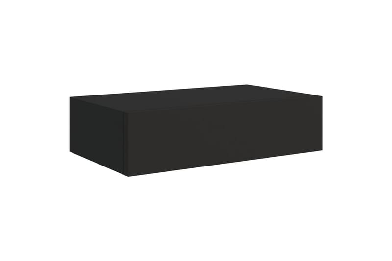 væghængte hylder med skuffe 2 stk. 40x23,5x10 cm MDF sort - Sort - Opbevaring - Hylder & Reoler - Væghylde & vægreol