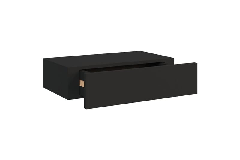 væghængte hylder med skuffe 2 stk. 40x23,5x10 cm MDF sort - Sort - Opbevaring - Hylder & Reoler - Væghylde & vægreol