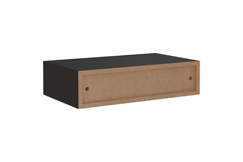 væghængte hylder med skuffe 2 stk. 40x23,5x10 cm MDF sort - Sort - Opbevaring - Hylder & Reoler - Væghylde & vægreol