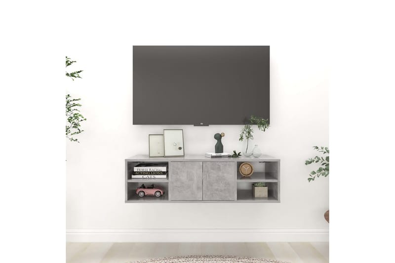 væghylde 102x30x29 cm spånplade betongrå - Grå - Opbevaring - Hylder & Reoler - Væghylde & vægreol
