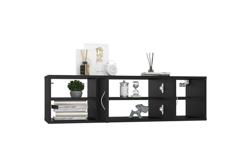 væghylde 102x30x29 cm spånplade sort - Sort - Opbevaring - Hylder & Reoler - Væghylde & vægreol