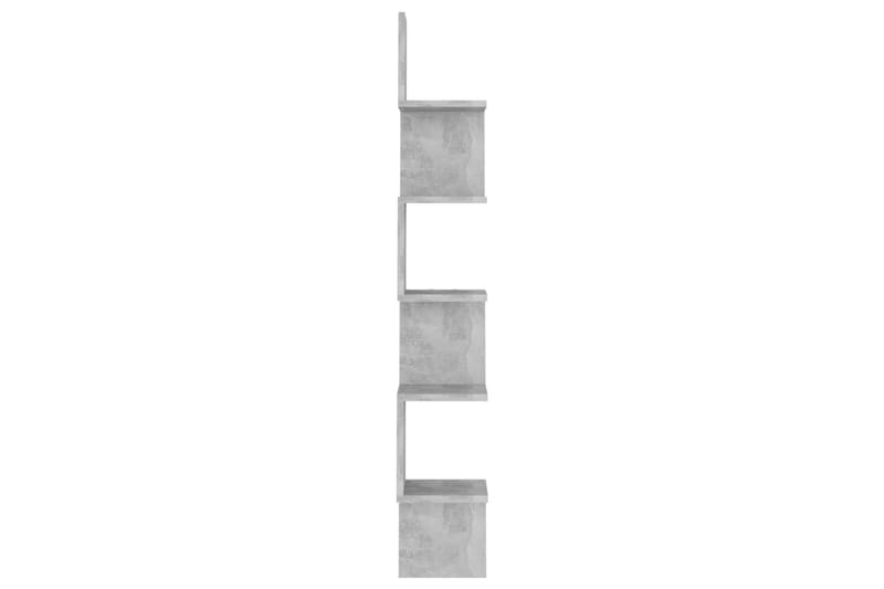 væghylde 20x20x127,5 cm spånplade betongrå - Grå - Væghylde & vægreol