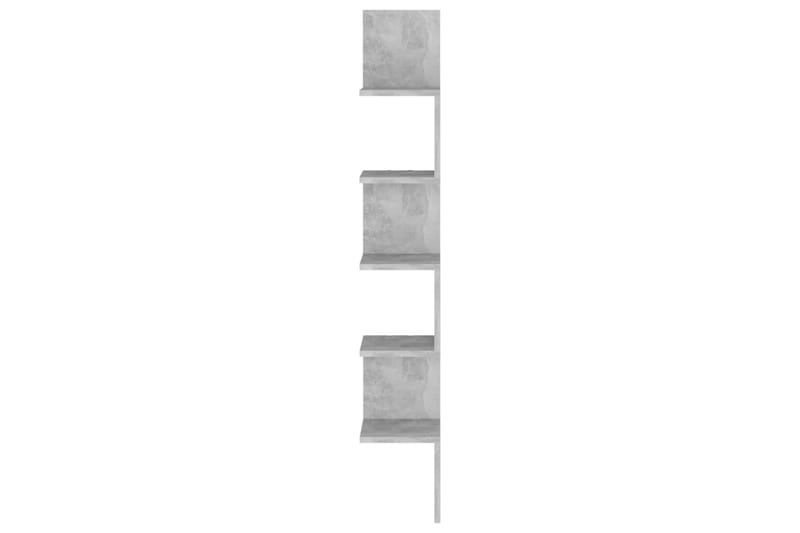væghylde 20x20x127,5 cm spånplade betongrå - Grå - Væghylde & vægreol
