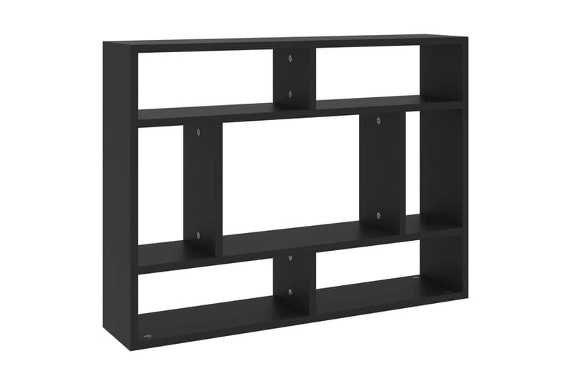 væghylde 75x16x55 cm spånplade sort - Sort - Opbevaring - Hylder & Reoler - Væghylde & vægreol