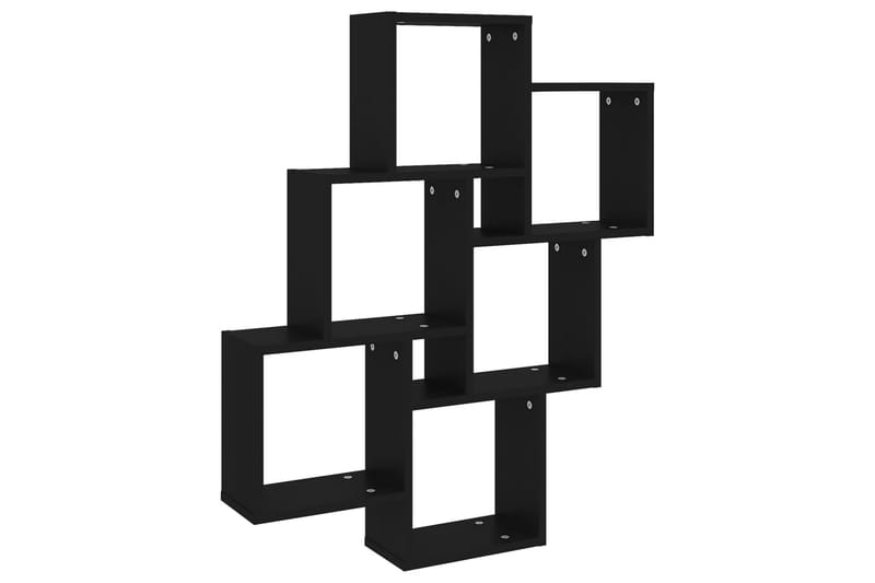 væghylde 78x15x93 cm kubeformet spånplade sort - Sort - Opbevaring - Hylder & Reoler - Væghylde & vægreol