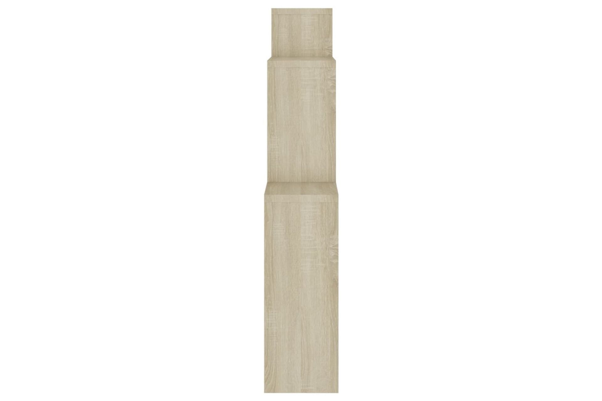 væghylde 80x15x78,5 cm kubeformet spånplade sonoma-eg - Brun - Opbevaring - Hylder & Reoler - Væghylde & vægreol