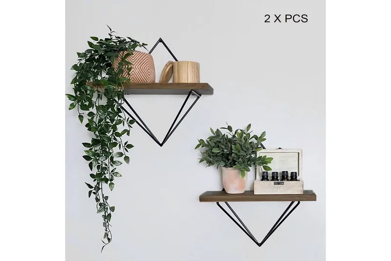 Væghylde Valnød | Sort - Opbevaring - Hylder & Reoler - Væghylde & vægreol