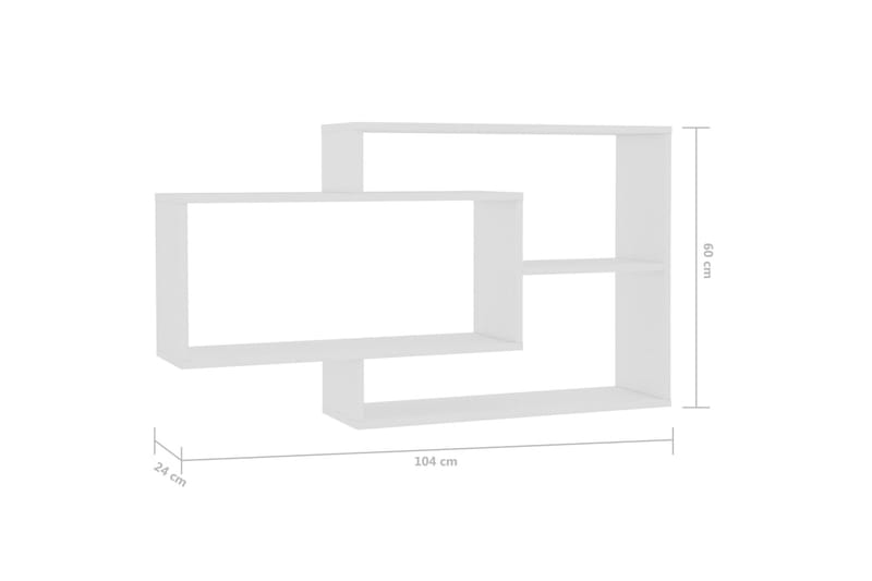 væghylder 104 x 24 x 60 cm spånplade hvid - Væghylde & vægreol