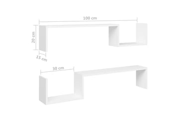 væghylder 2 stk. 100x15x20 cm spånplader hvid - Hvid - Opbevaring - Hylder & Reoler - Væghylde & vægreol