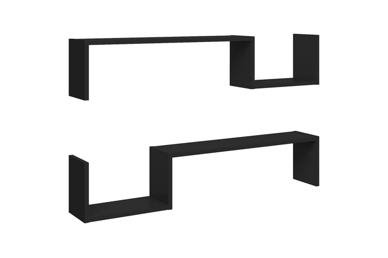 væghylder 2 stk. 100x15x20 cm spånplader sort - Sort - Opbevaring - Hylder & Reoler - Væghylde & vægreol