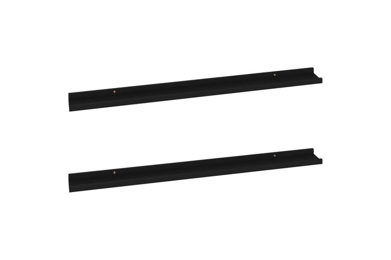væghylder 2 stk. 100x9x3 cm sort - Sort - Opbevaring - Hylder & Reoler - Væghylde & vægreol