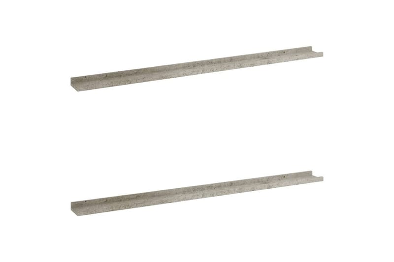 væghylder 2 stk. 115x9x3 cm betongrå - Grå - Opbevaring - Hylder & Reoler - Væghylde & vægreol