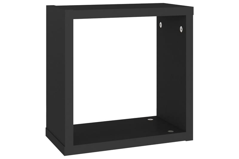 væghylder 2 stk. 30x15x30 cm kubeformet sort - Sort - Opbevaring - Hylder & Reoler - Væghylde & vægreol