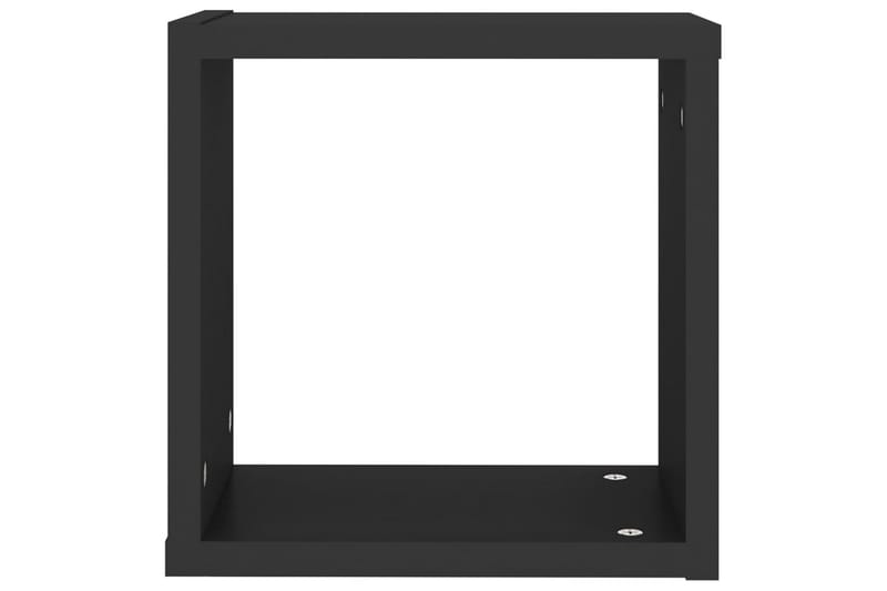 væghylder 2 stk. 30x15x30 cm kubeformet sort - Sort - Opbevaring - Hylder & Reoler - Væghylde & vægreol