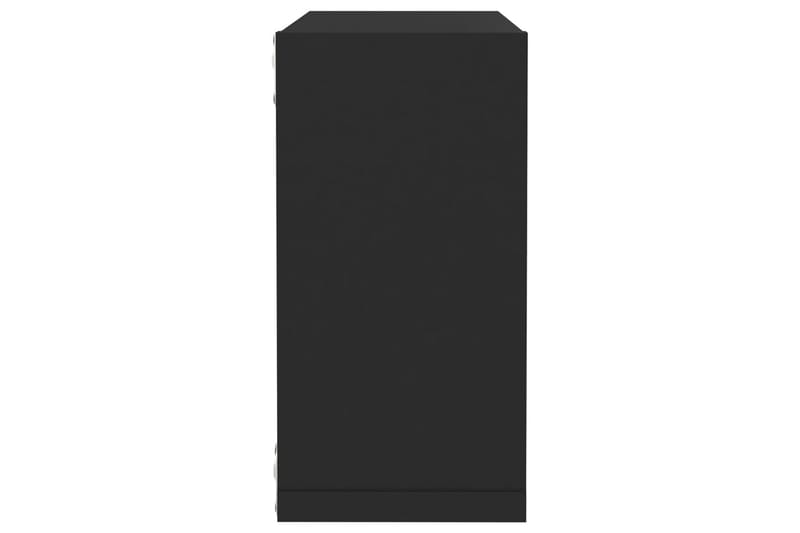 væghylder 2 stk. 30x15x30 cm kubeformet sort - Sort - Opbevaring - Hylder & Reoler - Væghylde & vægreol