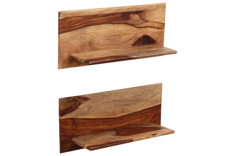 Væghylder 2 Stk. 58 X 26 X 20 Cm Massivt Sheeshamtræ - Opbevaring - Hylder & Reoler - Væghylde & vægreol