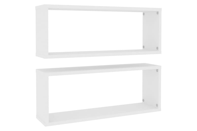 væghylder 2 stk. 60x15x23 cm kubeformet spånplade hvid - Hvid - Opbevaring - Hylder & Reoler - Væghylde & vægreol