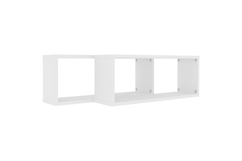 væghylder 2 stk. 60x15x23 cm kubeformet spånplade hvid - Hvid - Opbevaring - Hylder & Reoler - Væghylde & vægreol