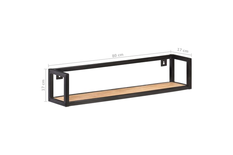 Væghylder 2 stk. 80 cm ru mangotræ - Opbevaring - Hylder & Reoler - Væghylde & vægreol