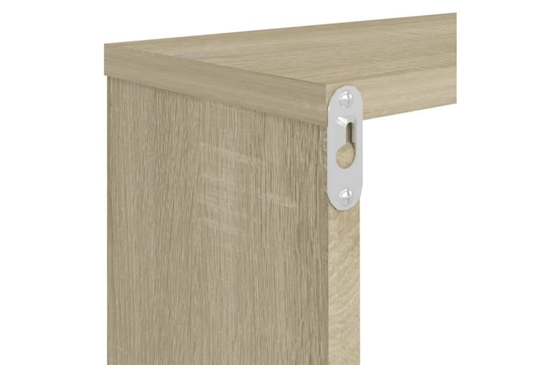 væghylder 2 stk. 80x15x26,5 cm kubeformet spånplade - Brun - Opbevaring - Hylder & Reoler - Væghylde & vægreol
