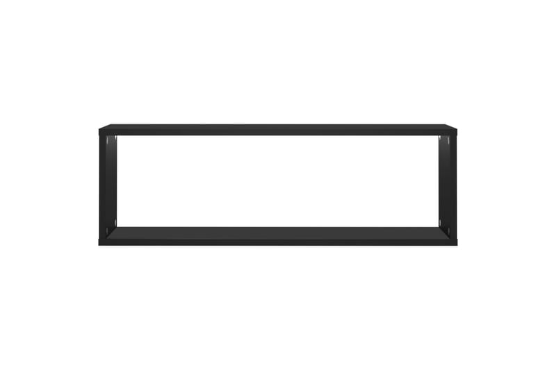 væghylder 2 stk. 80x15x26,5 cm kubeformet spånplade sort - Sort - Opbevaring - Hylder & Reoler - Væghylde & vægreol