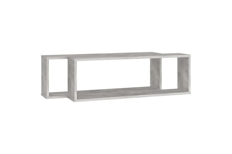 væghylder 2 stk. 80x15x26,5 cm spånplade kubeformet betongrå - Grå - Opbevaring - Hylder & Reoler - Væghylde & vægreol