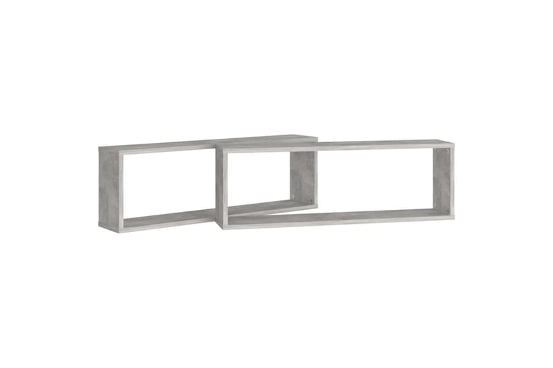 væghylder 2 stk. 80x15x26,5 cm spånplade kubeformet betongrå - Grå - Opbevaring - Hylder & Reoler - Væghylde & vægreol