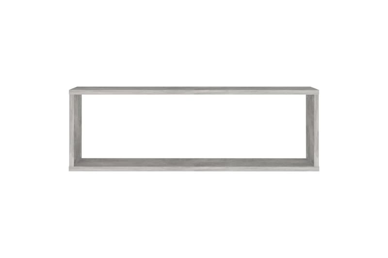 væghylder 2 stk. 80x15x26,5 cm spånplade kubeformet betongrå - Grå - Opbevaring - Hylder & Reoler - Væghylde & vægreol