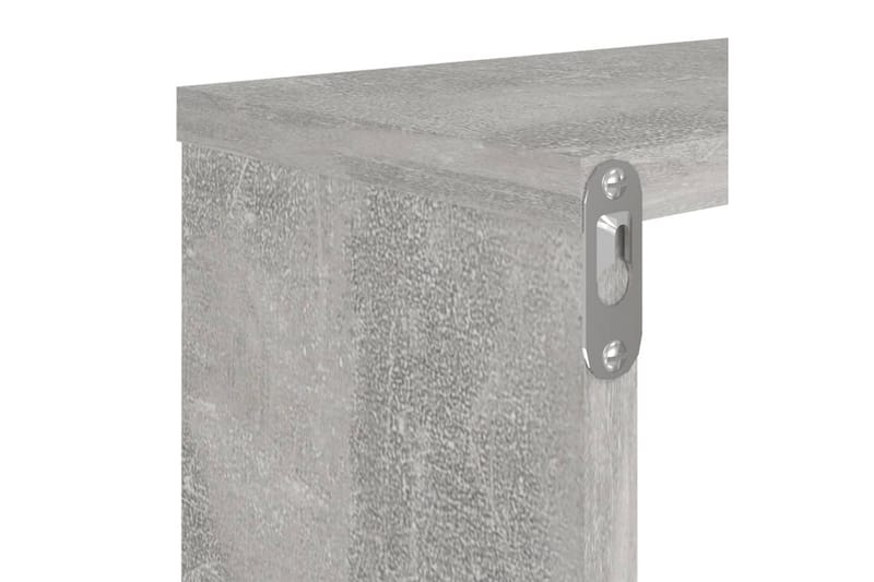 væghylder 2 stk. 80x15x26,5 cm spånplade kubeformet betongrå - Grå - Væghylde & vægreol