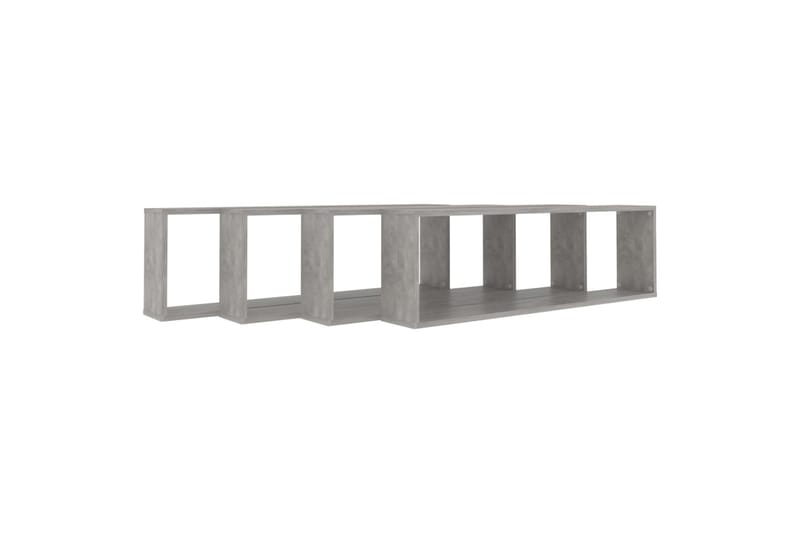 væghylder 4 stk. 100x15x30 cm spånplade betongrå - Grå - Opbevaring - Hylder & Reoler - Væghylde & vægreol