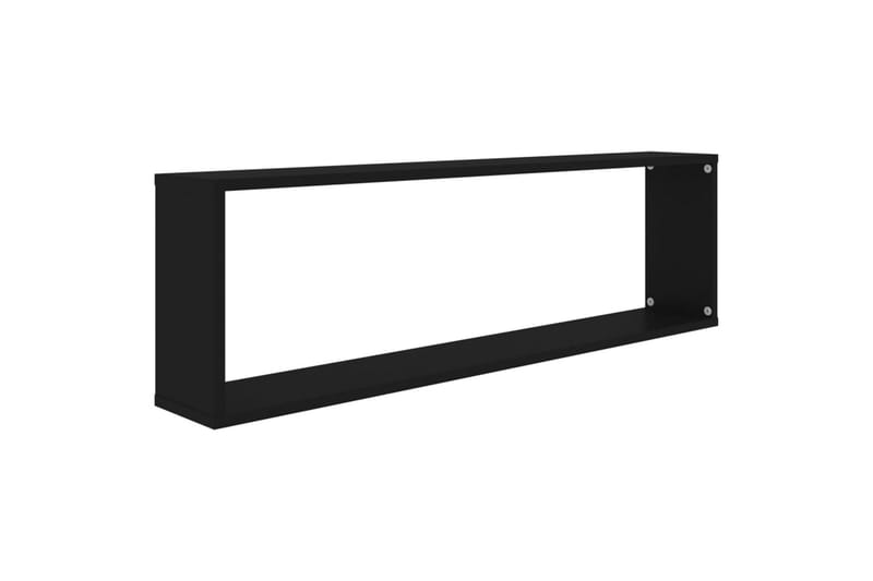 væghylder 4 stk. 100x15x30 cm spånplade kubeformet sort - Sort - Opbevaring - Hylder & Reoler - Væghylde & vægreol