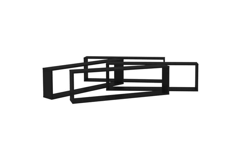 væghylder 4 stk. 100x15x30 cm spånplade kubeformet sort - Sort - Opbevaring - Hylder & Reoler - Væghylde & vægreol