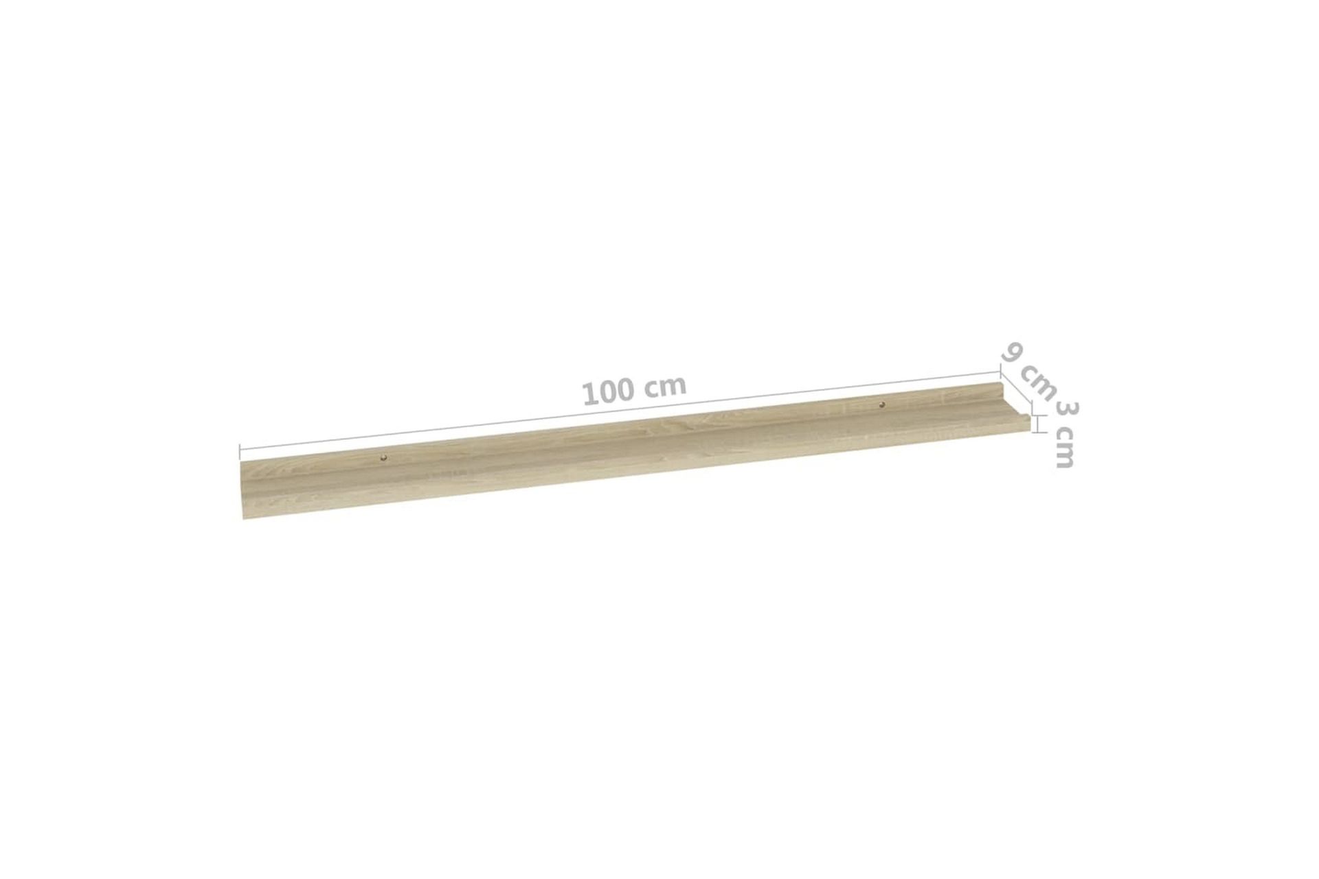 væghylder 4 stk. 100x9x3 cm sonoma-eg - Brun - Opbevaring - Hylder & Reoler - V�æghylde & vægreol