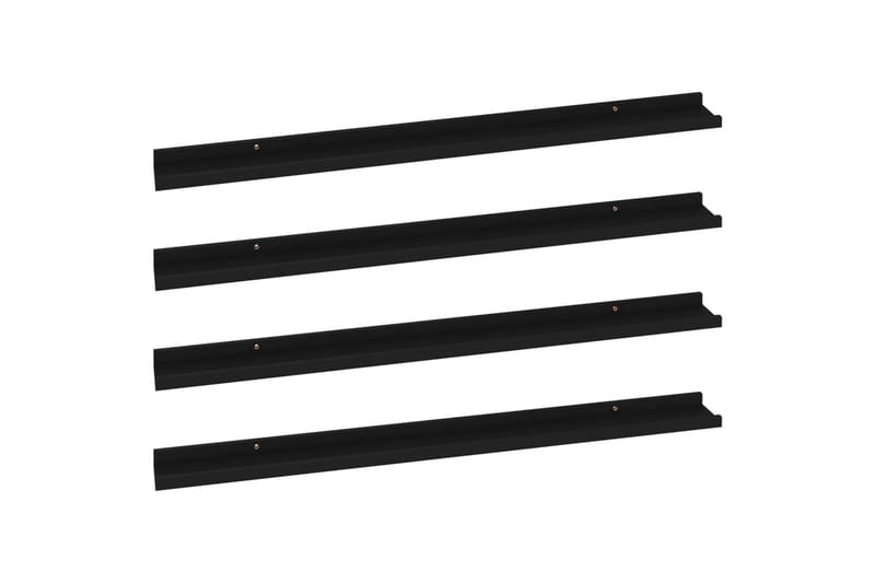 væghylder 4 stk. 100x9x3 cm sort - Sort - Opbevaring - Hylder & Reoler - Væghylde & vægreol