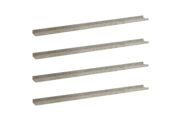 væghylder 4 stk. 115x9x3 cm betongrå - Grå - Opbevaring - Hylder & Reoler - Væghylde & vægreol