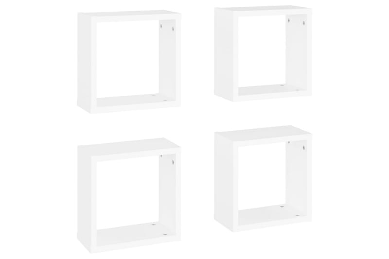 væghylder 4 stk. 30x15x30 cm kubeformet hvid - Hvid - Opbevaring - Hylder & Reoler - Væghylde & vægreol