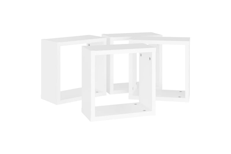 væghylder 4 stk. 30x15x30 cm kubeformet hvid - Hvid - Opbevaring - Hylder & Reoler - Væghylde & vægreol