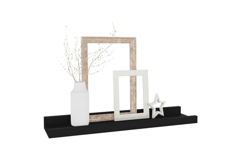 væghylder 4 stk. 40x9x3 cm sort - Sort - Opbevaring - Hylder & Reoler - Væghylde & vægreol