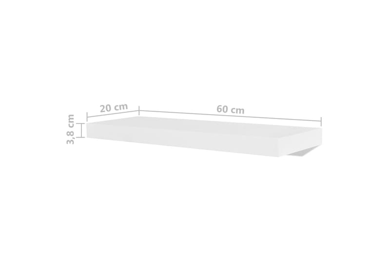 Væghylder 4 Stk. 60 Cm Hvid - Hvid - Opbevaring - Hylder & Reoler - Væghylde & vægreol